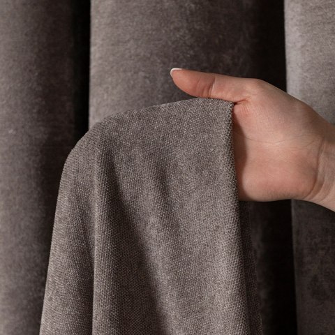 SOFT Zasłona gotowa na przelotkach, szerokość 140cm x wysokość 260cm, kolor 025 szarobrązowy TD0035/ZGP/025/140260/1