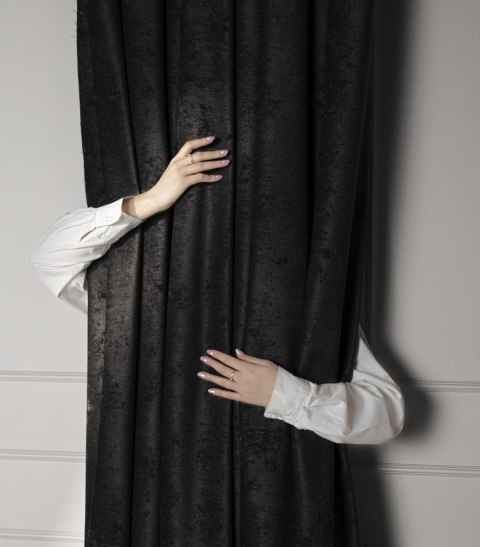 SOFT Zasłona gotowa na przelotkach, szerokość 140cm x wysokość 260cm, kolor 028 czarny TD0035/ZGP/028/140260/1