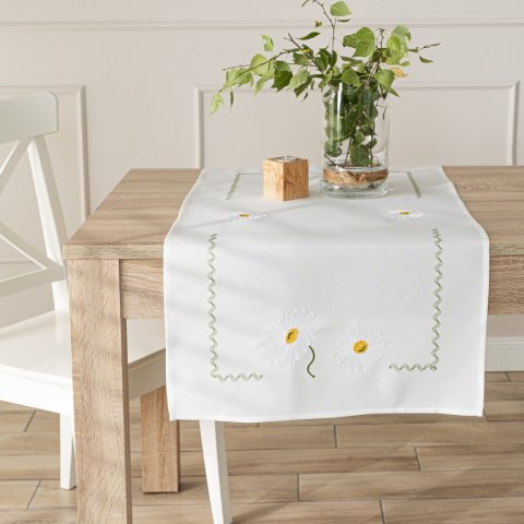 SUMMER Bieżnik z haftem, szerokość 38cm x wysokość 140cm, kolor 001 biały 192037/KSP/L01/038140/1