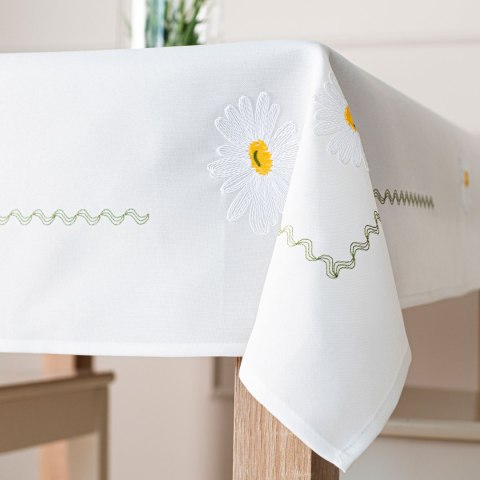 SUMMER Obrus z haftem, szerokość 120cm x wysokość 160cm, kolor 001 biały 192037/KSP/L01/120160/1