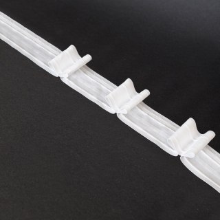 Taśma podwójna zakładka 5cm, marszczenie 1:2, biała, FP050-22-3C3 TASMAA/U2K/200/005000/1