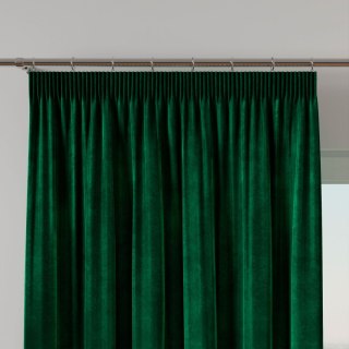 VELVI Zasłona gotowa na taśmie, szerokość 140 x wysokość 230cm, kolor 010 ciemny zielony; butelkowy VELVI0/ZGT/010/140230/1