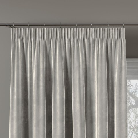 VELVI Zasłona gotowa na taśmie, szerokość 140 x wysokość 230cm, kolor 021 pastelowy szary VELVI0/ZGT/021/140230/1