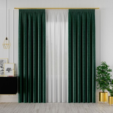 VELVI Zasłona gotowa na taśmie, szerokość 140 x wysokość 250cm, kolor 012 szmaragdowy zielony VELVI0/ZGT/012/140250/1
