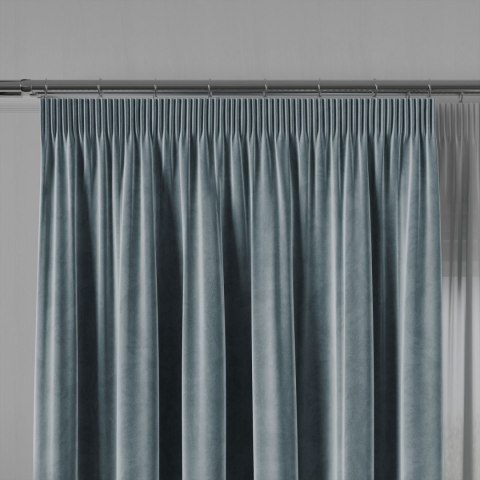 VELVI Zasłona gotowa na taśmie, szerokość 140 x wysokość 250cm, kolor 063 niebieski VELVI0/ZGT/063/140250/1