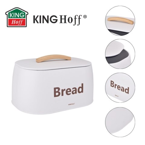 CHLEBAK POJEMNIK STALOWY NA PIECZYWO KINGHOFF KH-1947 BIAŁY