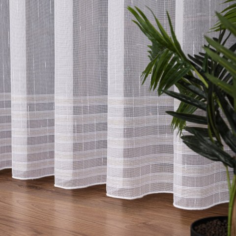 Firanka fantazyjna z ołowianką, wysokość 300cm, kolor 001 biały ze złotą nitką 001888/OLO/001/000300/1