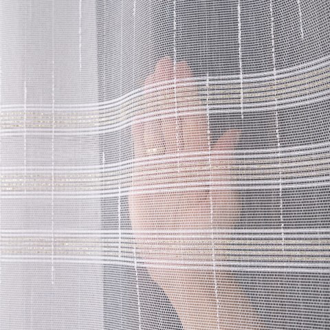 Firanka fantazyjna z ołowianką, wysokość 300cm, kolor 001 biały ze złotą nitką 001888/OLO/001/000300/1