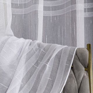 Firanka fantazyjna z ołowianką, wysokość 300cm, kolor 002 biały ze srebrną nitką 001888/OLO/002/000300/1