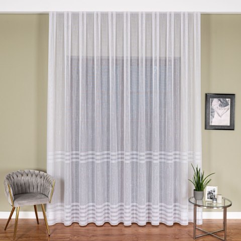 Firanka fantazyjna z ołowianką, wysokość 300cm, kolor 002 biały ze srebrną nitką 001888/OLO/002/000300/1