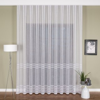 Firanka fantazyjna z ołowianką na metry 001888 wysokość 300 cm kolor biały z białą nitką