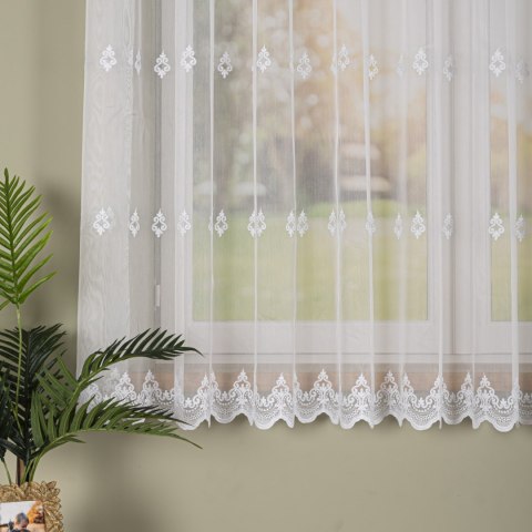 Firanka haftowana na metry FH0040 wysokość 170 cm kolor biały