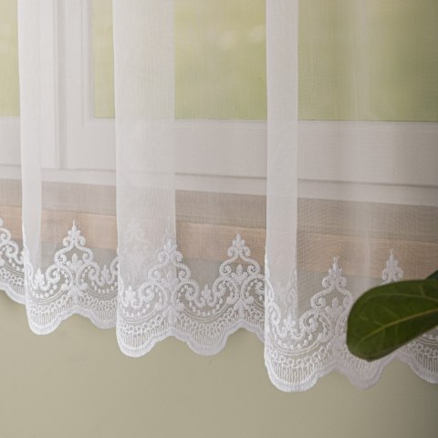 Firanka haftowana na metry FH0040 wysokość 170 cm kolor biały