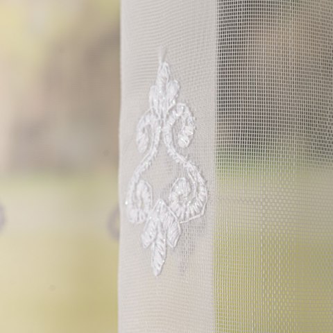 Firanka haftowana na metry FH0040 wysokość 170 cm kolor biały