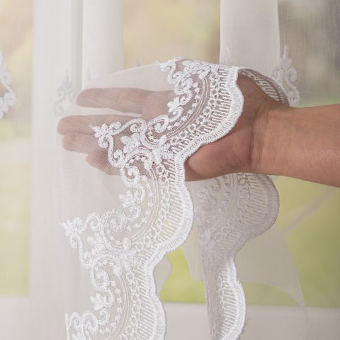 Firanka haftowana na metry FH0040 wysokość 170 cm kolor biały