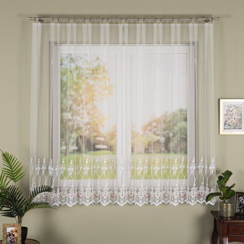 Firanka haftowana na metry FH0036 wysokość 170 cm kolor biały