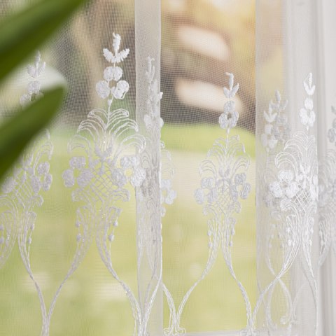 Firanka haftowana na metry FH0036 wysokość 170 cm kolor biały