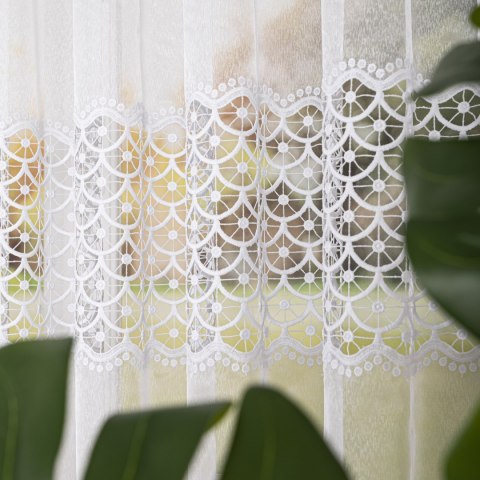 Firanka z aplikacją na markizecie, wysokość 180cm, kolor 001 biały 081947/433/001/000180/1