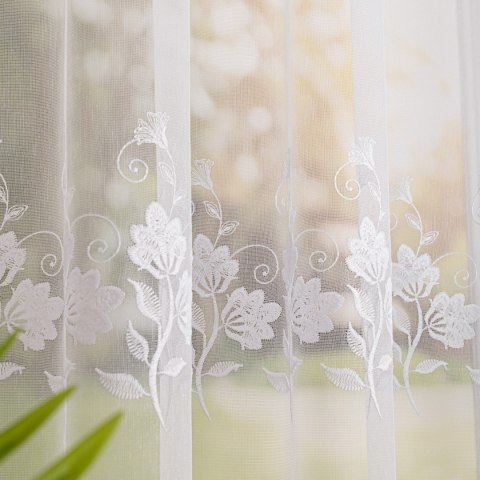 Firanka z aplikacją, wysokość 175cm, kolor 001 biały 113080/768/001/000175/1