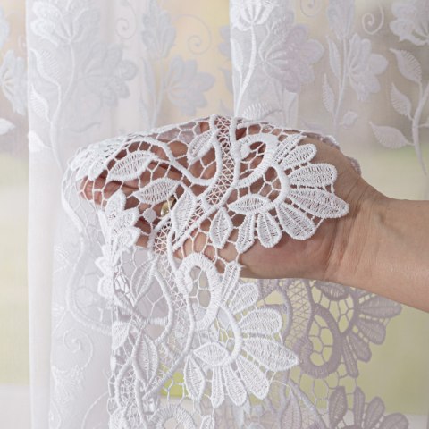 Firanka z aplikacją, wysokość 175cm, kolor 001 biały 113080/768/001/000175/1