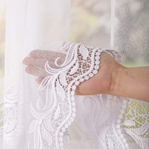 Firanka z aplikacją, wysokość 175cm, kolor 001 biały 113084/433/001/000175/1