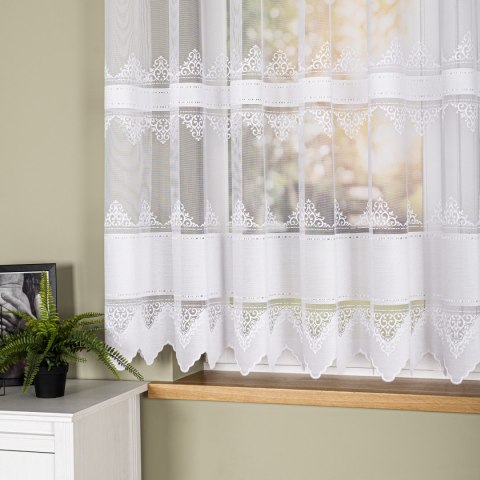 Firanka żakardowa na metry 107363 wysokość 155 cm kolor biały
