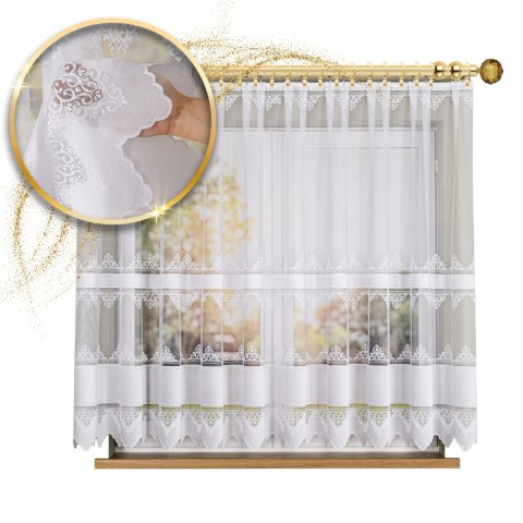 Firanka żakardowa na metry 107363 wysokość 155 cm kolor biały