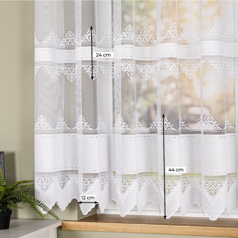 Firanka żakardowa na metry 107363 wysokość 155 cm kolor biały