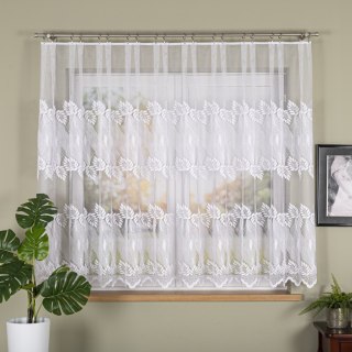 Firanka żakardowa na metry 049365 wysokość 160 cm kolor biały