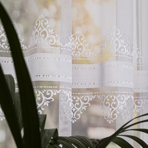 Firanka żakardowa na metry 107363 wysokość 175 cm kolor biały