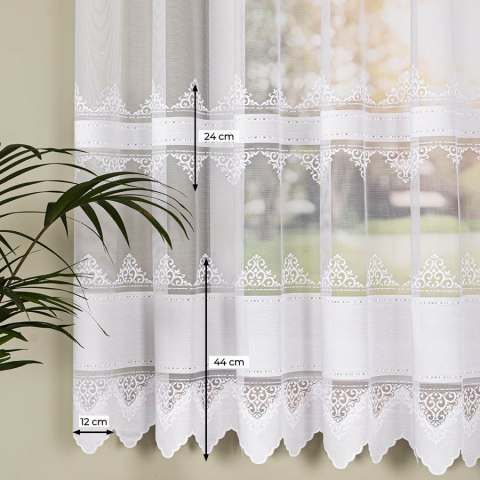 Firanka żakardowa na metry 107363 wysokość 175 cm kolor biały