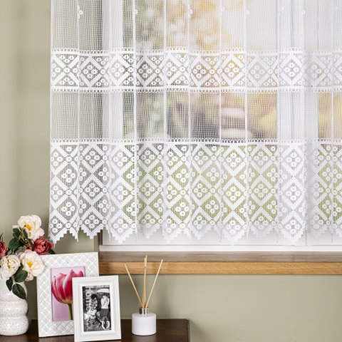 Firanka żakardowa na metry 011450 wysokość 155 cm kolor biały