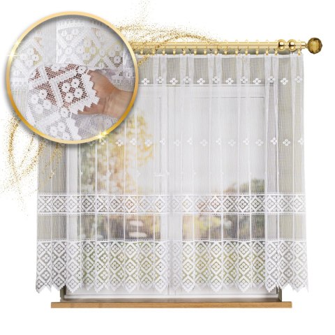 Firanka żakardowa na metry 011450 wysokość 155 cm kolor biały