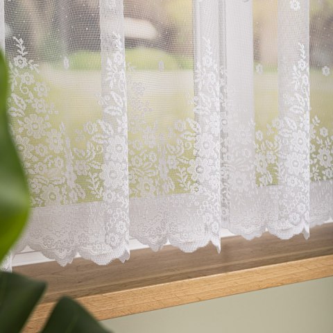 Firanka żakardowa na metry 131011 wysokość 155 cm kolor biały