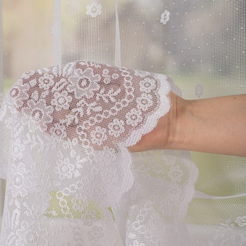 Firanka żakardowa na metry 131011 wysokość 155 cm kolor biały