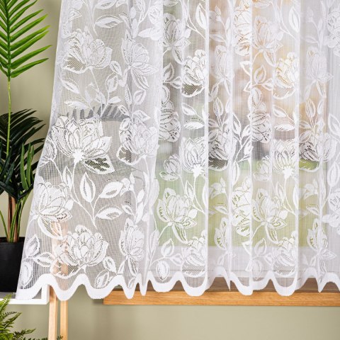 Firanka żakardowa na metry 037800 wysokość 160 cm kolor biały