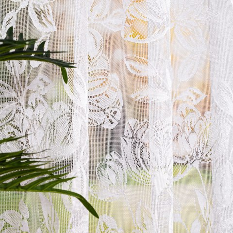 Firanka żakardowa na metry 037800 wysokość 160 cm kolor biały