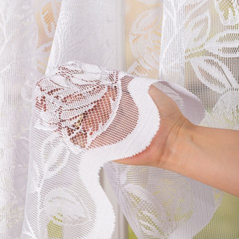 Firanka żakardowa na metry 037800 wysokość 160 cm kolor biały