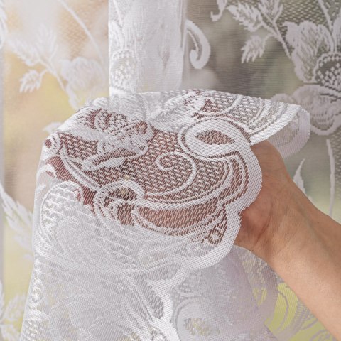 Firanka żakardowa na metry 049815 wysokość 160 cm kolor biały