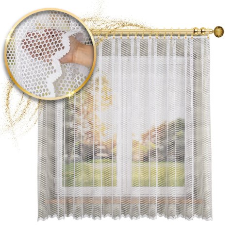 Firanka żakardowa na metry 011607 wysokość 180 cm kolor biały