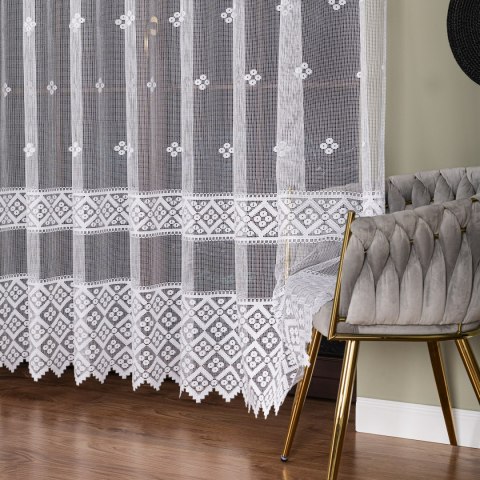 Firanka żakardowa na metry 011450 wysokość 250 cm kolor biały