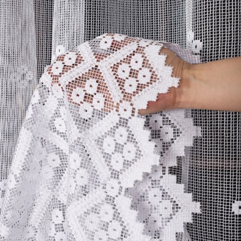 Firanka żakardowa na metry 011450 wysokość 250 cm kolor biały