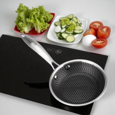 PATELNIA STALOWA 16cm Z POWŁOKĄ PLASTER MIODU E-7543