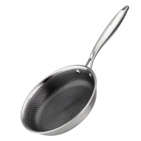 PATELNIA STALOWA 22cm Z POWŁOKĄ PLASTER MIODU E-7546