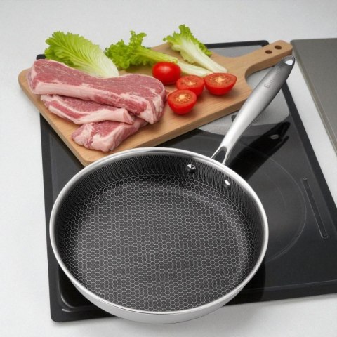 PATELNIA STALOWA 26cm Z POWŁOKĄ PLASTER MIODU E-7548