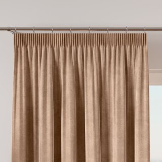 VELVI Zasłona gotowa na taśmie, szerokość 140 x wysokość 230cm, kolor 001 ciemny beżowy VELVI0/ZGT/001/140230/1