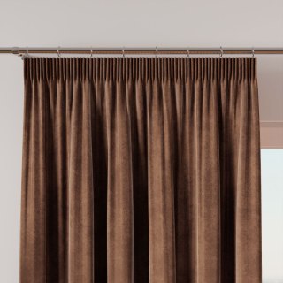 VELVI Zasłona gotowa na taśmie, szerokość 140 x wysokość 230cm, kolor 002 brązowy VELVI0/ZGT/002/140230/1