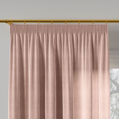 VELVI Zasłona gotowa na taśmie, szerokość 140 x wysokość 230cm, kolor 004 pudrowy różowy VELVI0/ZGT/004/140230/1