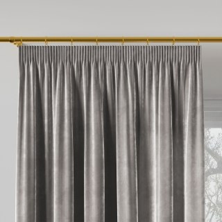 VELVI Zasłona gotowa na taśmie, szerokość 140 x wysokość 230cm, kolor 005 jasny szary VELVI0/ZGT/005/140230/1