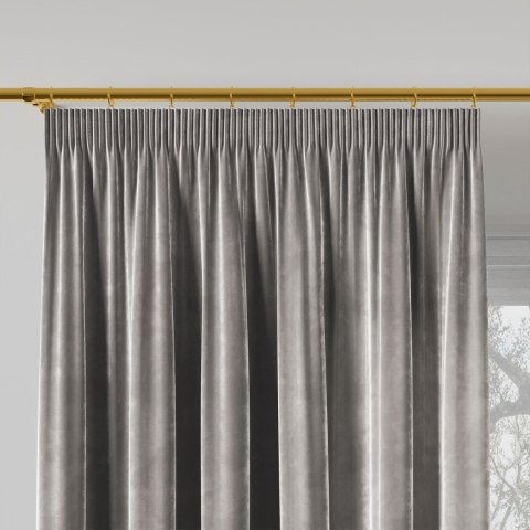 VELVI Zasłona gotowa na taśmie, szerokość 140 x wysokość 230cm, kolor 005 jasny szary VELVI0/ZGT/005/140230/1